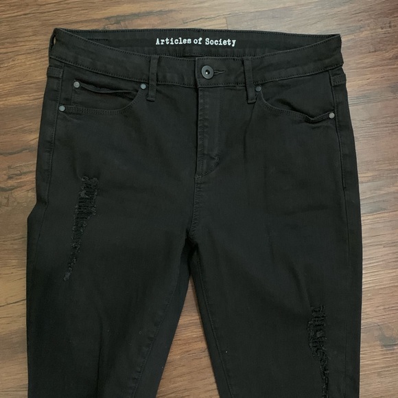 Articles Of Society Denim - Articles of Society Black Distressed Skinny Jeans